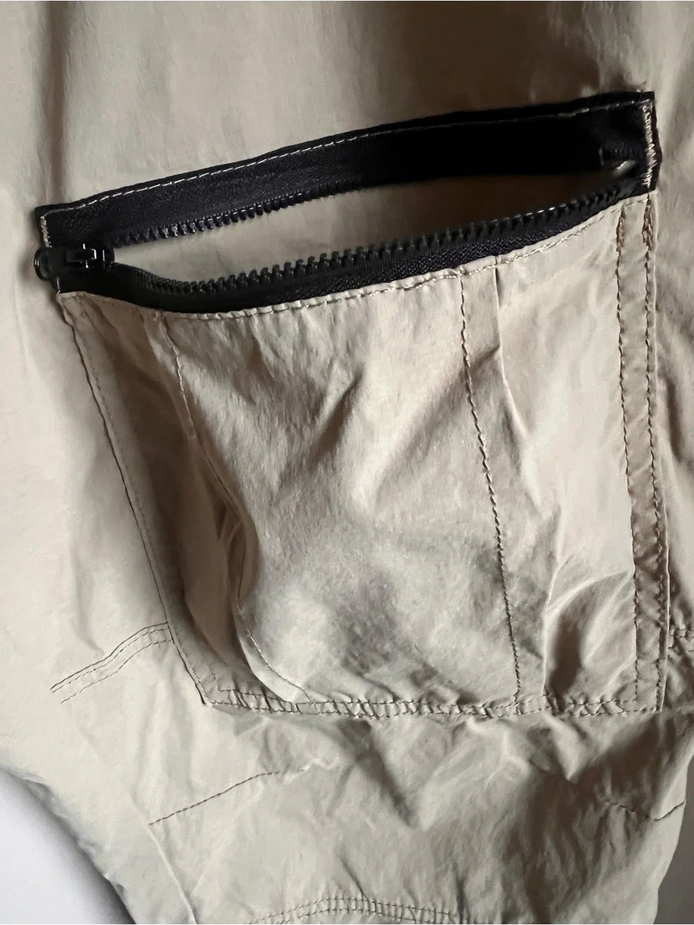 Men's Tan Water Resistant Large Gorpcore Hiking Camp Trail Drawstring Pants